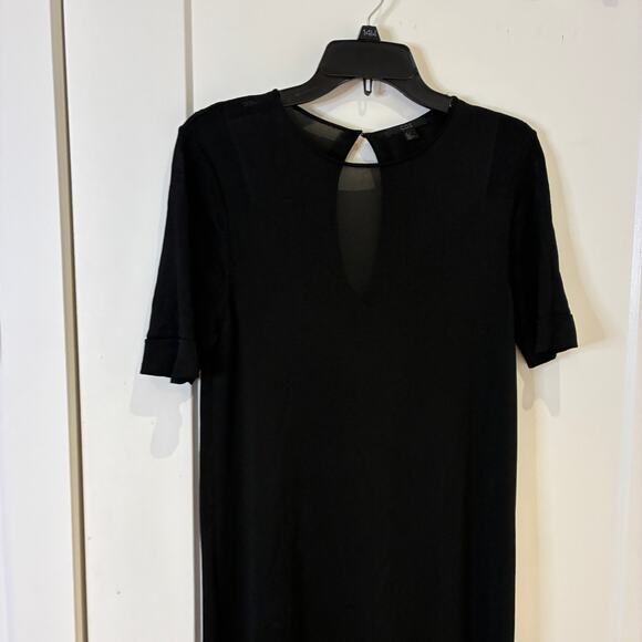 NEW COS Black Knit Sheer Short Sleeve Maxi Dress Medium - Picture 3 of 10